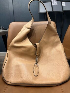Gucci Beige Leather Shoulder Hobo Bag